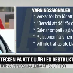 Fem tecken på en destruktiv relation: för bra för att vara sant, brist på empati, hemlighetsmakeri. Experten varnar.