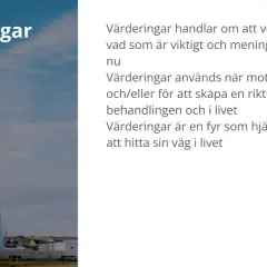 Fyren symboliserar värderingar, som vägleder vid act terapi. De hjälper till att hitta mening och riktning i livet.