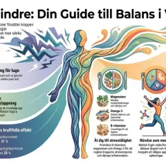 Illustration of a person with half body in dark, stormy colors and the other half in bright, flowing colors, surrounded by icons of health and relaxation.