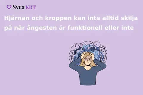 En person med huvudet i händerna, omgiven av kaotiska linjer som symboliserar fysiska symtom vid stress och ångest.